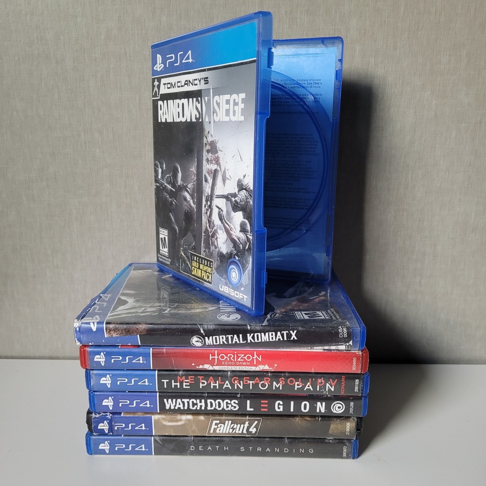 Sony PS4 Video Game Lot 7 Games Blue Good Fallout Horizon MKX MGSV Action RPG